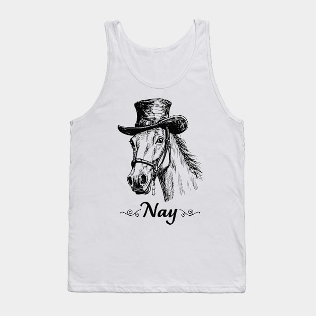 Nay - Classy Horse Illustration Tank Top by Mad Swell Designs